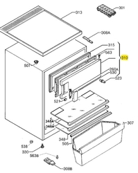 Dvířka mrazáku do chladničky AEG, Electrolux - 2063754028