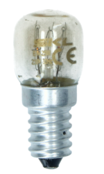 Žárovka E14 25W  300 C  sporák - E14 230v 300°C   57x26mm