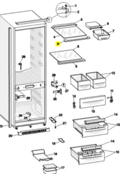 Lišta přední skla ledničky - C00506365,488000506365