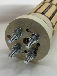 Topné těleso keramika  3300w - 3342032ND  3+1 vývod  6článků L-395mm