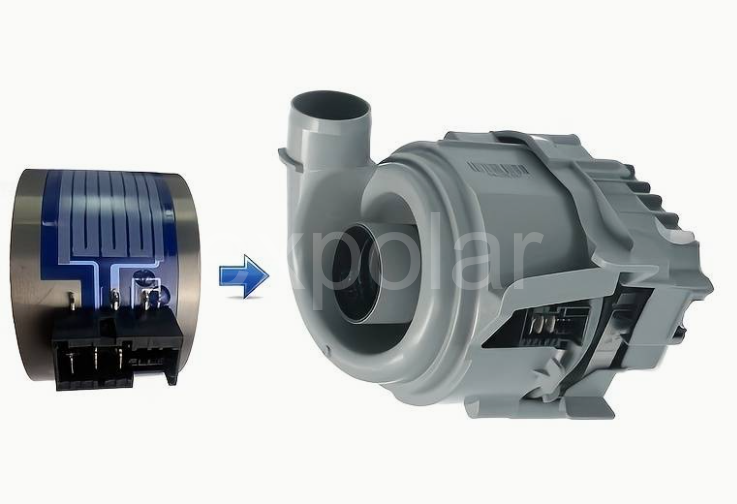 Ohřívací těleso myčky BOSCH 12019637,12014980 - 2080w 24,5 KOhm S KONEKTOREM,PRŮMĚR 75mm,VÝŠKA 55M